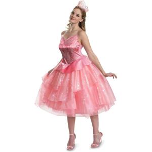 imageDisguise Womens Wicked Glinda Costume Deluxe Official Wicked Pink Glinda Dress Costume Dress for WomenWicked