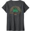 imageWomens Wicked Emerald City Front ampamp Back VNeck TShirtDark Heather Grey