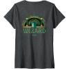 imageWomens Wicked Off To Meet The Wizard Emerald City Front ampamp Back VNeck TShirtDark Heather Grey