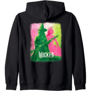 imageWicked Elphaba ampamp Glinda Tonal Zip HoodieBlack