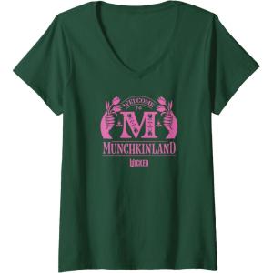 imageWomens Wicked Welcome To Munchkinland VNeck TShirtDark Green