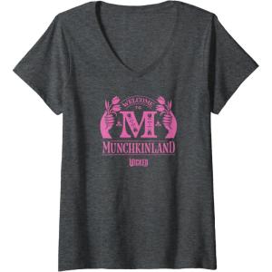 imageWomens Wicked Welcome To Munchkinland VNeck TShirtDark Heather Grey