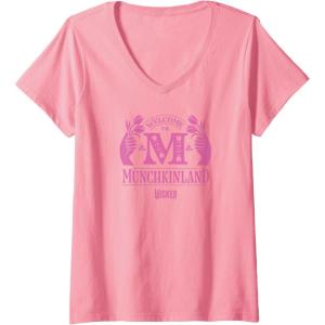 imageWomens Wicked Welcome To Munchkinland VNeck TShirtPink
