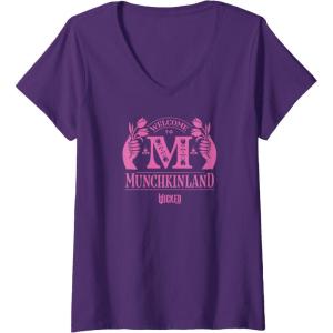 imageWomens Wicked Welcome To Munchkinland VNeck TShirtPurple