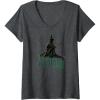 imageWomens Wicked Elphaba Defying Pose VNeck TShirtDark Heather Grey
