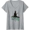 imageWomens Wicked Elphaba Defying Pose VNeck TShirtHeather Grey