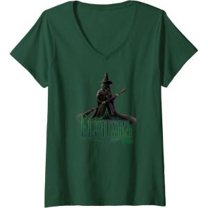 imageWomens Wicked Elphaba Defying Pose VNeck TShirtDark Green