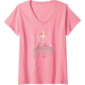 imageWomens Wicked Glinda Elegant Pose VNeck TShirtPink