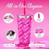 imageDragon Glassware x Barbie Vacuum Insulated Stainless Steel Tumbler with Lid and Straw  Festive Holiday Travel Coffee Tumbler Cup to Keep Drinks Hot or Cold Fits Cup Holders  Christmas ThemeBarbie  Classic