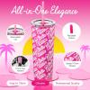 imageDragon Glassware x Barbie Vacuum Insulated Stainless Steel Tumbler with Lid and Straw  Festive Holiday Travel Coffee Tumbler Cup to Keep Drinks Hot or Cold Fits Cup Holders  Christmas ThemeBarbie  Classic