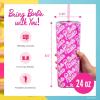 imageDragon Glassware x Barbie Vacuum Insulated Stainless Steel Tumbler with Lid and Straw  Festive Holiday Travel Coffee Tumbler Cup to Keep Drinks Hot or Cold Fits Cup Holders  Christmas ThemeBarbie  Classic