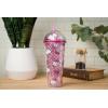 imageSilver Buffalo Sanrio Hello Kitty Pink Polka Dots and Bows Dome Glitter Top Travel Tumbler 24 OuncesHello Kitty Polka Dots and Bows