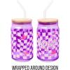 imageSilver Buffalo Wicked Featuring Elphaba Make Your Own Magic Glass Jar Tumbler with Bamboo Lid and Glass Straw 16 OuncesBratz Logo Purple Checkered