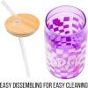 imageSilver Buffalo Wicked Featuring Elphaba Make Your Own Magic Glass Jar Tumbler with Bamboo Lid and Glass Straw 16 OuncesBratz Logo Purple Checkered