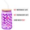 imageSilver Buffalo Wicked Featuring Elphaba Make Your Own Magic Glass Jar Tumbler with Bamboo Lid and Glass Straw 16 OuncesBratz Logo Purple Checkered