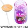 imageSilver Buffalo Wicked Featuring Elphaba Make Your Own Magic Glass Jar Tumbler with Bamboo Lid and Glass Straw 16 OuncesBratz Purple Flames
