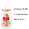 imageSilver Buffalo Wicked Featuring Elphaba Make Your Own Magic Glass Jar Tumbler with Bamboo Lid and Glass Straw 16 OuncesCare Bear Cousins Group