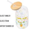 imageSilver Buffalo Wicked Featuring Elphaba Make Your Own Magic Glass Jar Tumbler with Bamboo Lid and Glass Straw 16 OuncesCare Bears CareALot Land