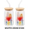 imageSilver Buffalo Wicked Featuring Elphaba Make Your Own Magic Glass Jar Tumbler with Bamboo Lid and Glass Straw 16 OuncesCare Bears Watercolor