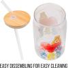 imageSilver Buffalo Wicked Featuring Elphaba Make Your Own Magic Glass Jar Tumbler with Bamboo Lid and Glass Straw 16 OuncesCare Bears Watercolor