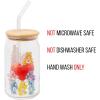 imageSilver Buffalo Wicked Featuring Elphaba Make Your Own Magic Glass Jar Tumbler with Bamboo Lid and Glass Straw 16 OuncesCare Bears Watercolor
