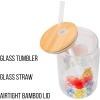 imageSilver Buffalo Wicked Featuring Elphaba Make Your Own Magic Glass Jar Tumbler with Bamboo Lid and Glass Straw 16 OuncesCare Bears Watercolor