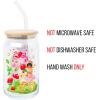 imageSilver Buffalo Wicked Featuring Elphaba Make Your Own Magic Glass Jar Tumbler with Bamboo Lid and Glass Straw 16 OuncesCare Bears and Strawberry Shortcake