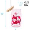 imageSilver Buffalo Wicked Featuring Elphaba Make Your Own Magic Glass Jar Tumbler with Bamboo Lid and Glass Straw 16 OuncesCherry Coke