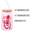 imageSilver Buffalo Wicked Featuring Elphaba Make Your Own Magic Glass Jar Tumbler with Bamboo Lid and Glass Straw 16 OuncesCherry Coke