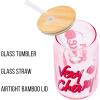 imageSilver Buffalo Wicked Featuring Elphaba Make Your Own Magic Glass Jar Tumbler with Bamboo Lid and Glass Straw 16 OuncesCherry Coke