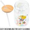 imageSilver Buffalo Wicked Featuring Elphaba Make Your Own Magic Glass Jar Tumbler with Bamboo Lid and Glass Straw 16 OuncesRainbow Brite Featuring Twink