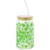 imageSilver Buffalo Wicked Featuring Elphaba Make Your Own Magic Glass Jar Tumbler with Bamboo Lid and Glass Straw 16 OuncesShrek  Flowers  and Mushrooms Doodle