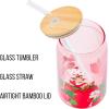 imageSilver Buffalo Wicked Featuring Elphaba Make Your Own Magic Glass Jar Tumbler with Bamboo Lid and Glass Straw 16 OuncesStrawberry Shortcake Sitting on Strawberry