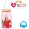 imageSilver Buffalo Wicked Featuring Elphaba Make Your Own Magic Glass Jar Tumbler with Bamboo Lid and Glass Straw 16 OuncesStrawberry Shortcake Sitting on Strawberry