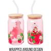 imageSilver Buffalo Wicked Featuring Elphaba Make Your Own Magic Glass Jar Tumbler with Bamboo Lid and Glass Straw 16 OuncesStrawberry Shortcake Sitting on Strawberry