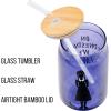 imageSilver Buffalo Wicked Featuring Elphaba Make Your Own Magic Glass Jar Tumbler with Bamboo Lid and Glass Straw 16 OuncesWednesday Addams