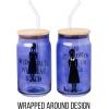 imageSilver Buffalo Wicked Featuring Elphaba Make Your Own Magic Glass Jar Tumbler with Bamboo Lid and Glass Straw 16 OuncesWednesday Addams
