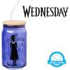 imageSilver Buffalo Wicked Featuring Elphaba Make Your Own Magic Glass Jar Tumbler with Bamboo Lid and Glass Straw 16 OuncesWednesday Addams