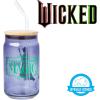 imageSilver Buffalo Wicked Featuring Elphaba Make Your Own Magic Glass Jar Tumbler with Bamboo Lid and Glass Straw 16 OuncesWicked Elphaba