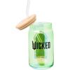 imageSilver Buffalo Wicked Featuring Elphaba Make Your Own Magic Glass Jar Tumbler with Bamboo Lid and Glass Straw 16 OuncesWicked Elphaba and Glinda 2 Pack