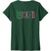 imageWomens Wicked Frame Sketched Front ampamp Back VNeck TShirtDark Green