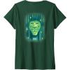 imageWomens Wicked Wizard Face Emerald City Front ampamp Back VNeck TShirtDark Green