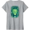 imageWomens Wicked Wizard Face Emerald City Front ampamp Back VNeck TShirtHeather Grey