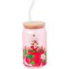 imageSilver Buffalo Wicked Featuring Elphaba Make Your Own Magic Glass Jar Tumbler with Bamboo Lid and Glass Straw 16 OuncesStrawberry Shortcake Sitting on Strawberry