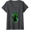 imageWomens Wicked Elphaba No One Mourns The Wicked VNeck TShirtDark Heather Grey