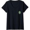imageWomens Wicked Wizard Face Emerald City Front ampamp Back VNeck TShirtBlack