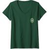 imageWomens Wicked Wizard Face Emerald City Front ampamp Back VNeck TShirtDark Green