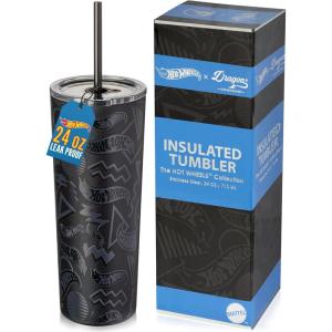 imageDragon Glassware x Barbie Vacuum Insulated Stainless Steel Tumbler with Lid and Straw  Festive Holiday Travel Coffee Tumbler Cup to Keep Drinks Hot or Cold Fits Cup Holders  Christmas ThemeHot Wheels  Finish Line