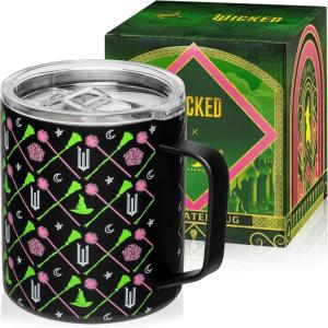 imageDragon Glassware x Barbie Vacuum Insulated Stainless Steel Tumbler with Lid and Straw  Festive Holiday Travel Coffee Tumbler Cup to Keep Drinks Hot or Cold Fits Cup Holders  Christmas ThemeWicked  Black