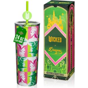 imageDragon Glassware x Barbie Vacuum Insulated Stainless Steel Tumbler with Lid and Straw  Festive Holiday Travel Coffee Tumbler Cup to Keep Drinks Hot or Cold Fits Cup Holders  Christmas ThemeWicked  Portraits